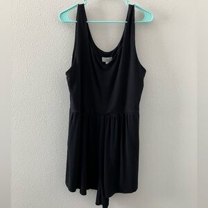 LOFT Black Sleeveless Double V Neck Romper XL